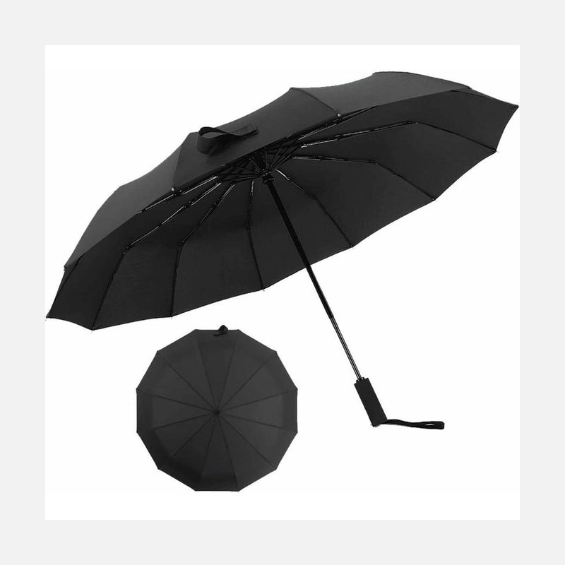 黑色8骨折叠晴雨伞 一开一收 便携旅行短柄伞 细节图1